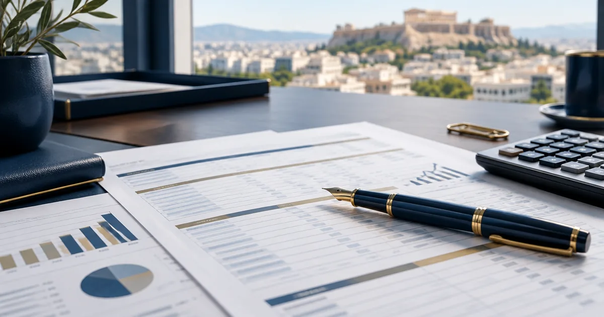 Business balance sheet and financial statements - NSTAX accounting firm Athens